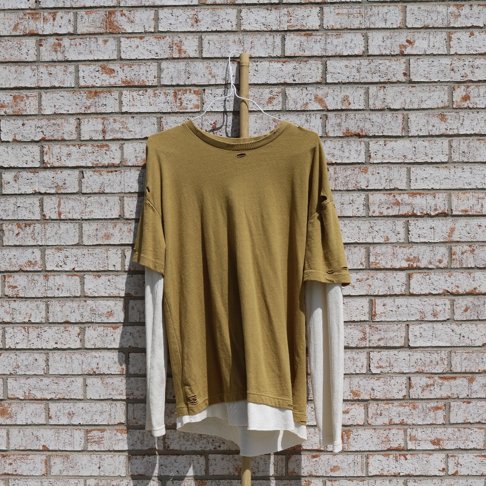 Urban Outfitters Distressed Double Layer Shirt